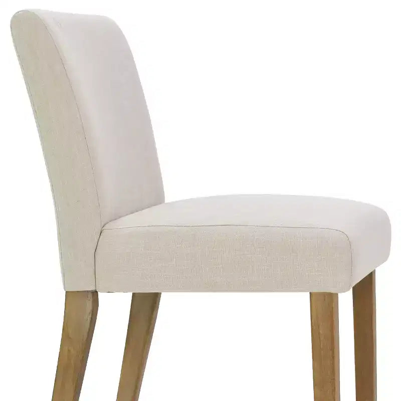 Ensemble table à manger extensible 120-210 cm pour 4 personnes, table finition bois naturel et 4 chaises sans accoudoirs rembourrées avec pieds en bois massif-Panipeachy