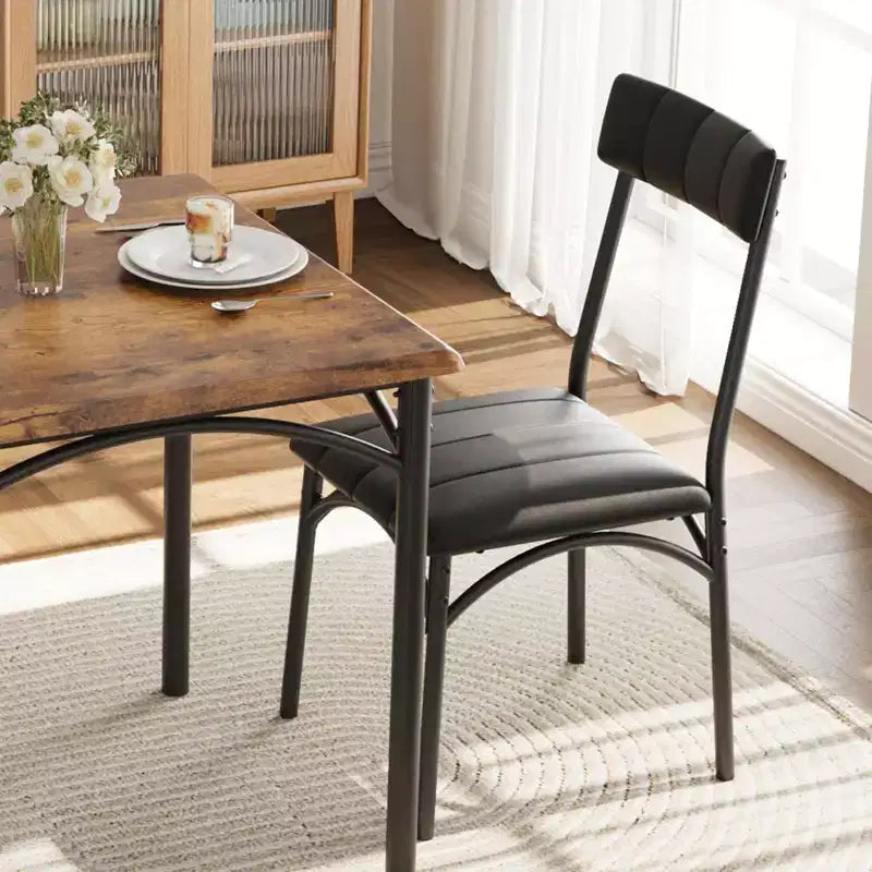 Ensemble de salle à manger 3 pièces, Table et 2 chaises rembourrées pour coins repas et petits espaces, Style vintage