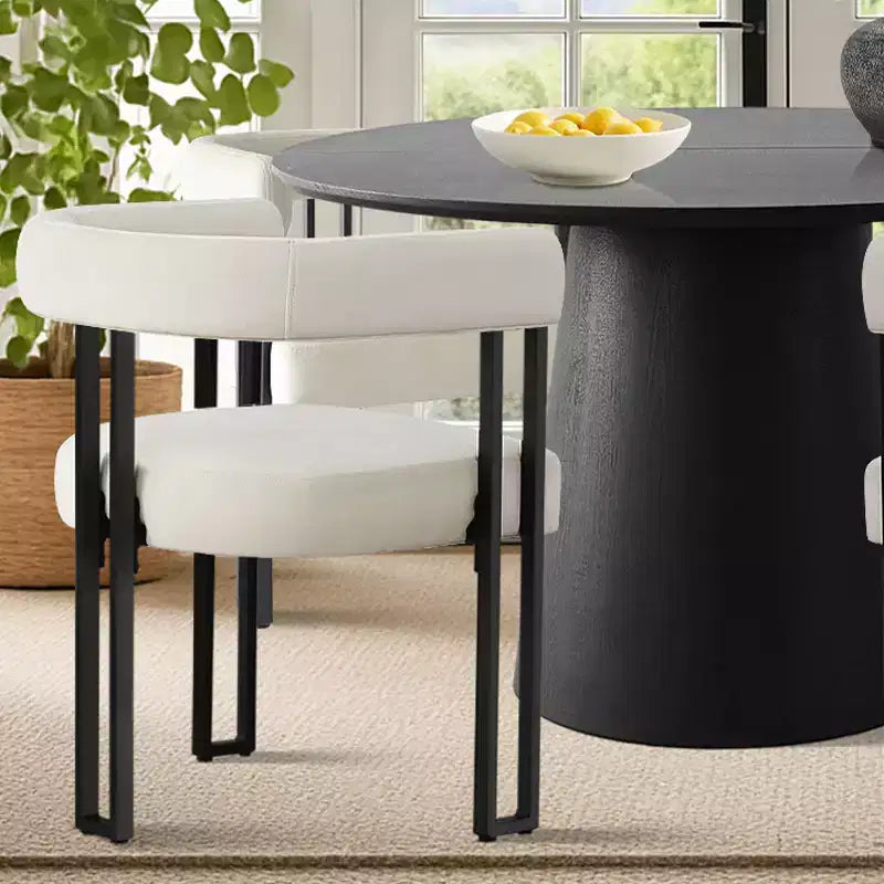 Ensemble table à manger extensible 47-83 pour 4 personnes, table noire et 4 chaises de salle à manger rembourrées en velours avec pieds en métal, style moderne - Panipeachy