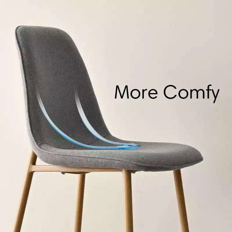 Ensemble de salle à manger rond 5 pièces, table piédestal 37" avec plateau aspect bois et chaises courbées rembourrées, style moderne-Panipeachy