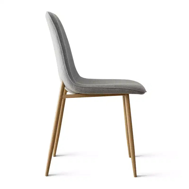 Ensemble de salle à manger rond 5 pièces, table piédestal 37" avec plateau aspect bois et chaises courbées rembourrées, style moderne-Panipeachy