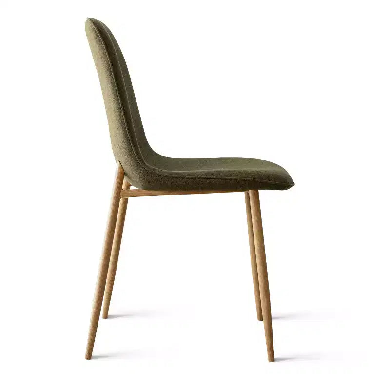 Ensemble de salle à manger rond 5 pièces, table piédestal 37" avec plateau aspect bois et chaises courbées rembourrées, style moderne-Panipeachy