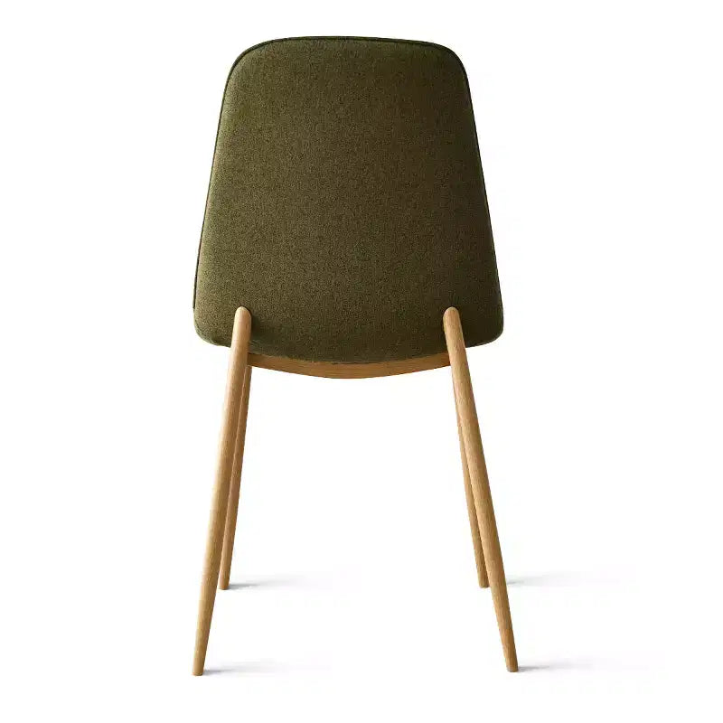 Ensemble de salle à manger rond 5 pièces, table piédestal 37" avec plateau aspect bois et chaises courbées rembourrées, style moderne-Panipeachy