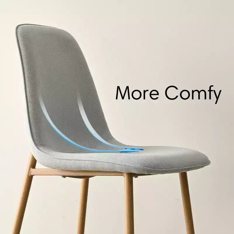 Ensemble de salle à manger rond 5 pièces, table piédestal 37" avec plateau aspect bois et chaises courbées rembourrées, style moderne-Panipeachy