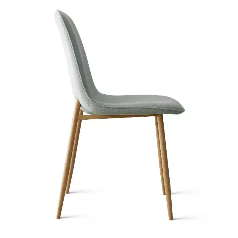 Ensemble de salle à manger rond 5 pièces, table piédestal 37" avec plateau aspect bois et chaises courbées rembourrées, style moderne-Panipeachy