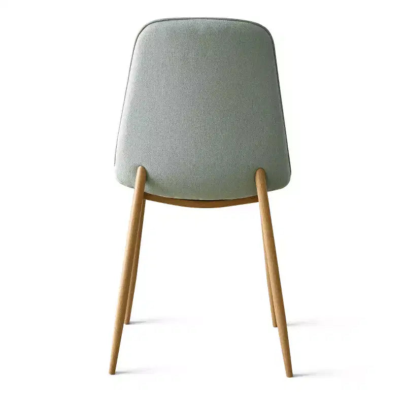 Ensemble de salle à manger rond 5 pièces, table piédestal 37" avec plateau aspect bois et chaises courbées rembourrées, style moderne-Panipeachy