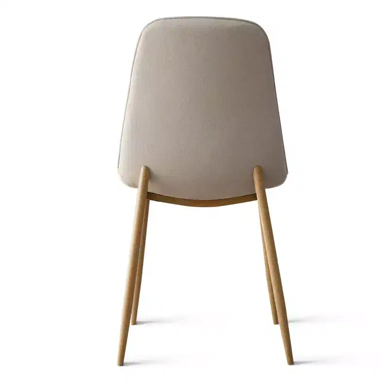 Ensemble de salle à manger rond 5 pièces, table piédestal 37" avec plateau aspect bois et chaises courbées rembourrées, style moderne-Panipeachy