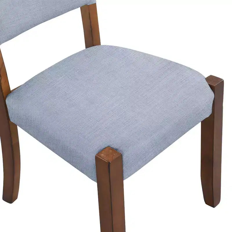 Ensemble table à manger 5 pièces avec table en faux marbre de 117 cm et 4 chaises rembourrées, pieds en bois d'hévéa, pour coin repas