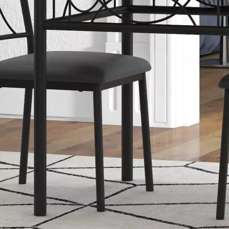 Ensemble de salle à manger 3 pièces pour 2, Table de cuisine industrielle en bois et 2 chaises rembourrées en cuir PU avec cadre en métal pour petit espace, appartement