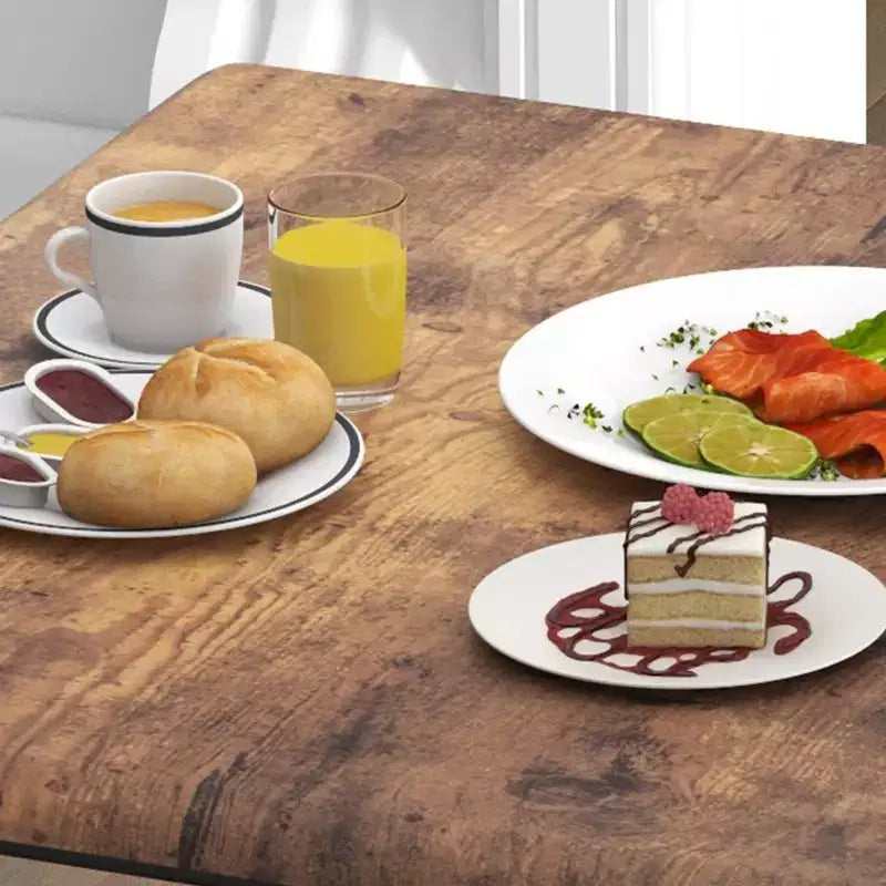 Ensemble de salle à manger 3 pièces pour 2, Table de cuisine industrielle en bois et 2 chaises rembourrées en cuir PU avec cadre en métal pour petit espace, appartement