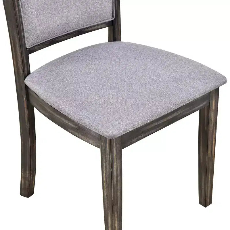 Ensemble de salle à manger rustique extensible 6 pièces Whisen, comprenant une table de salle à manger à tréteaux de 195,3 cm et 4 chaises de salle à manger rembourrées, 1 banc.