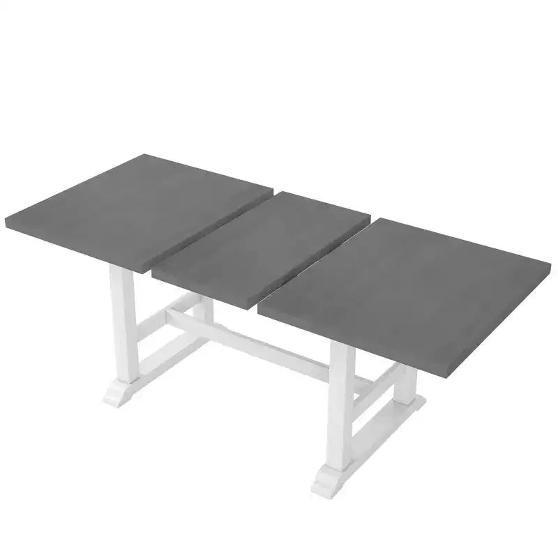 Ensemble de salle à manger rustique extensible 6 pièces Whisen, comprenant une table de salle à manger à tréteaux de 195,3 cm et 4 chaises de salle à manger rembourrées, 1 banc.