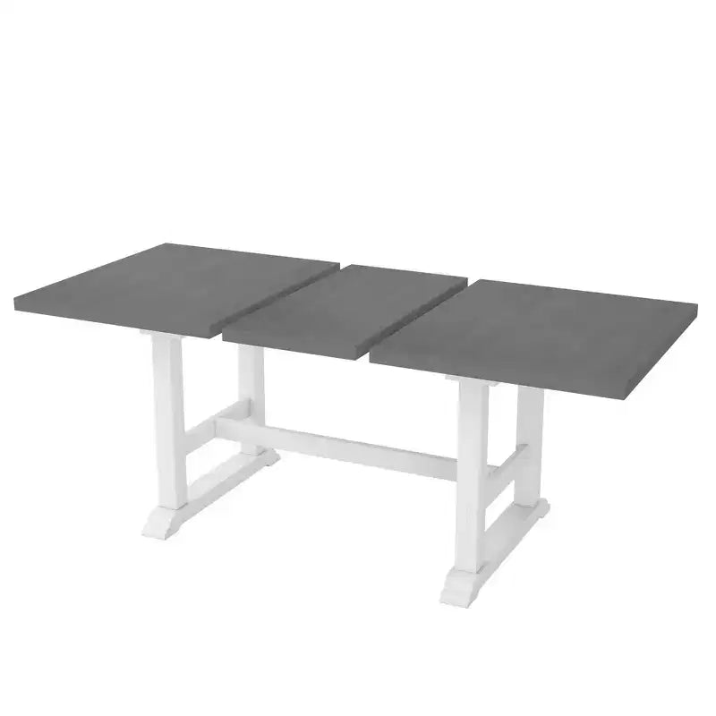 Ensemble de salle à manger rustique extensible 6 pièces Whisen, comprenant une table de salle à manger à tréteaux de 195,3 cm et 4 chaises de salle à manger rembourrées, 1 banc.