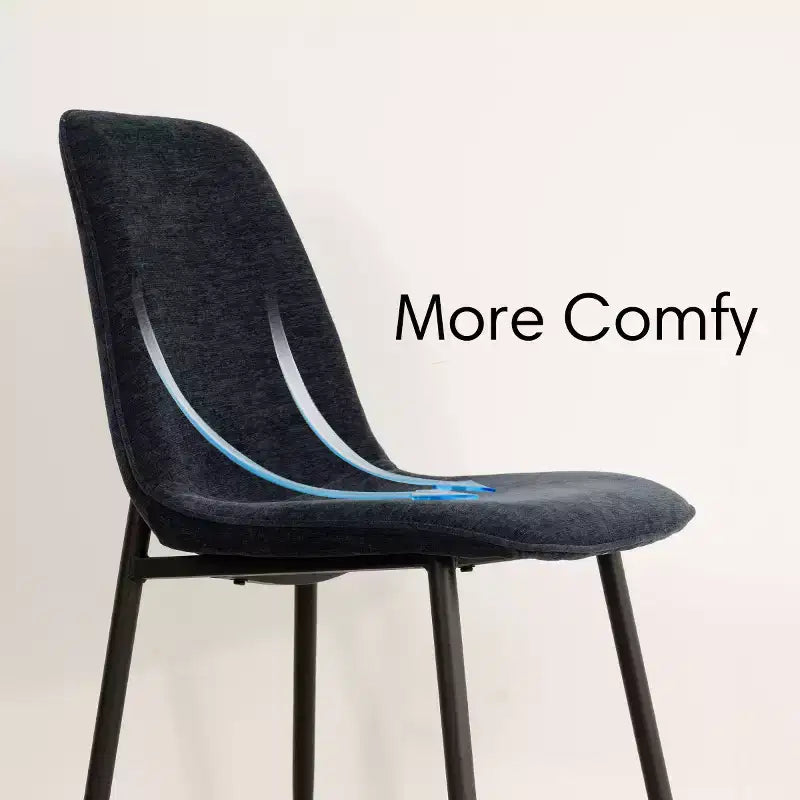 Ensemble de salle à manger rond 5 pièces avec 4 chaises rembourrées, table de cuisine à pied central noire pour petits espaces - Panipeachy