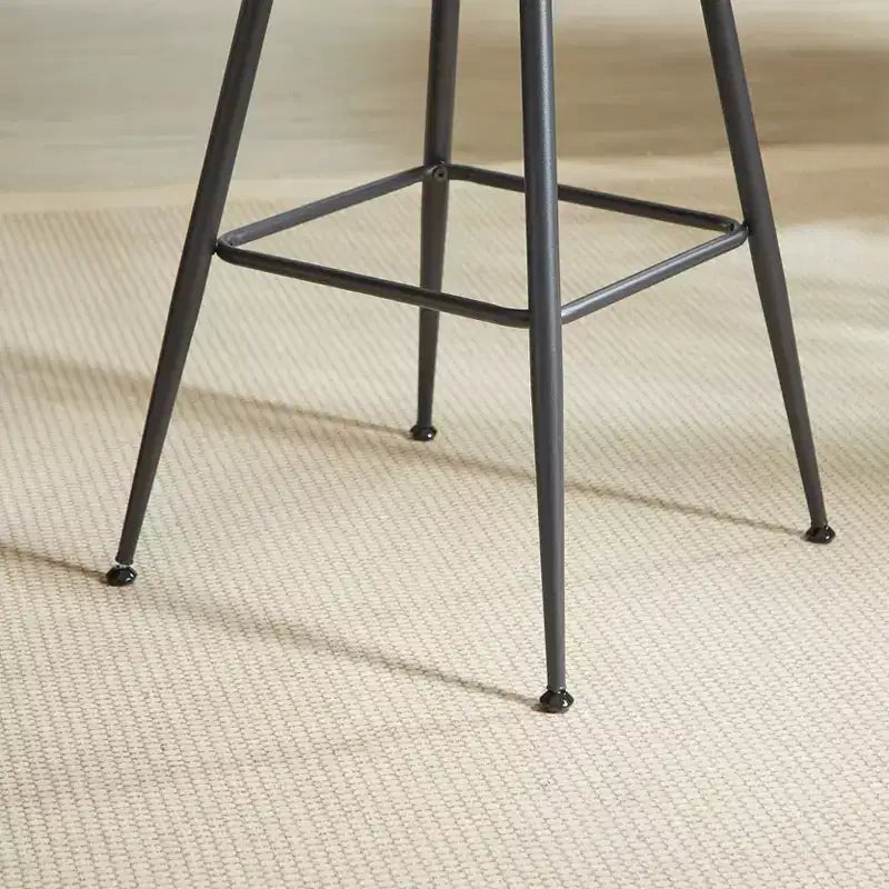 GDFStudio Yuna Ensemble moderne de 3 pièces table de bar ronde et tabourets en bois avec repose-pieds en métal