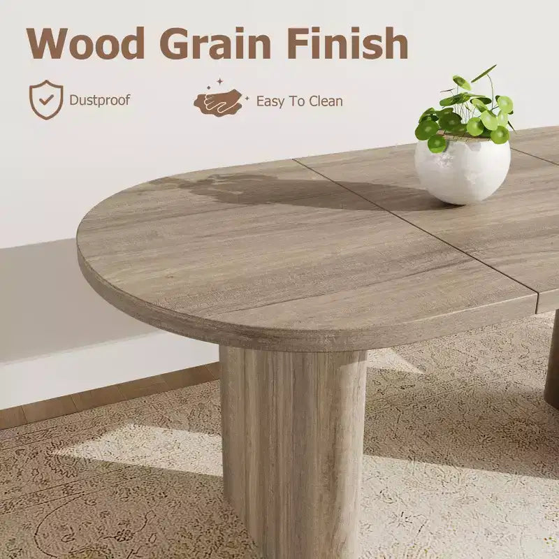 Ensemble table à manger ovale avec chaises de salle à manger rembourrées, table de cuisine avec base en bois robuste, chaise de salle à manger à dossier haut en bois massif pour la cuisine
