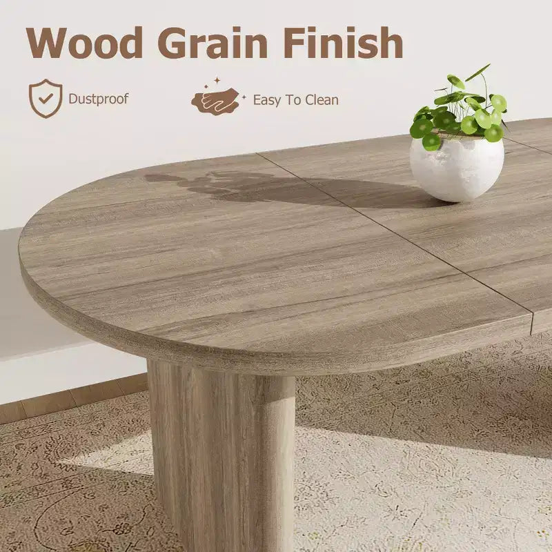 Ensemble table à manger ovale avec chaises de salle à manger rembourrées, table de cuisine avec base en bois robuste, chaise de salle à manger à dossier haut en bois massif pour la cuisine