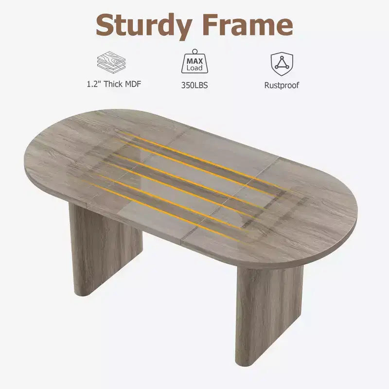 Ensemble table à manger ovale avec chaises de salle à manger rembourrées, table de cuisine avec base en bois robuste, chaise de salle à manger à dossier haut en bois massif pour la cuisine