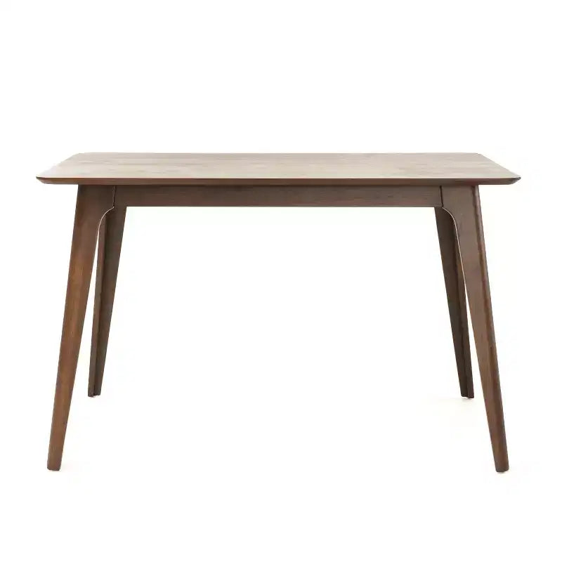 Ensemble de salle à manger moderne en bois pour 4 personnes, ensemble de 5 pièces avec table rectangulaire et 4 chaises rembourrées pour salle à manger et cuisine, beige clair, noyer