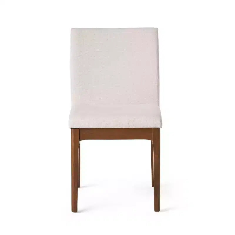 Ensemble de salle à manger moderne en bois pour 4 personnes, ensemble de 5 pièces avec table rectangulaire et 4 chaises rembourrées pour salle à manger et cuisine, beige clair, noyer
