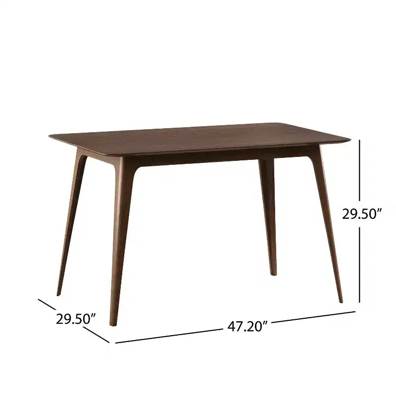 Ensemble de salle à manger moderne en bois pour 4 personnes, ensemble de 5 pièces avec table rectangulaire et 4 chaises rembourrées pour salle à manger et cuisine, beige clair, noyer