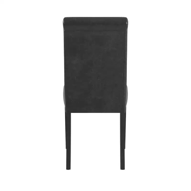 Ensemble de salle à manger Salido - 5 pièces - Vinyle noir - iNSPIRE Q