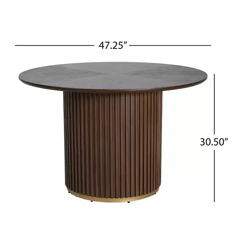 Christopher Knight Home Arvind Ensemble de salle à manger moderne 5 pièces en bois d'hévéa avec table ronde et tissu de lin