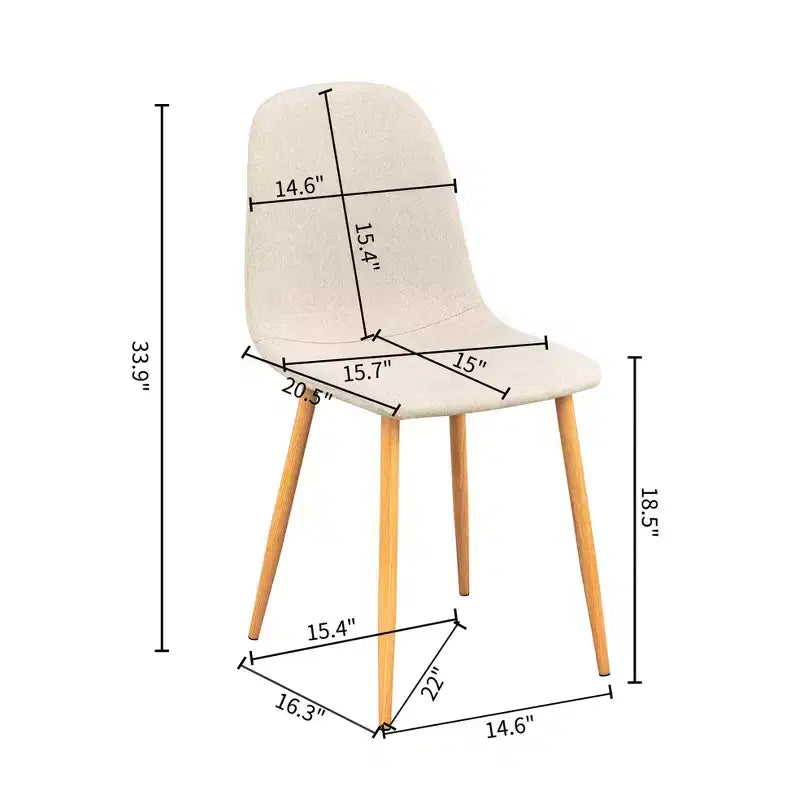 Ensemble de salle à manger rond FurnitureR pour 4 personnes, table de cuisine de 80 cm avec 4 chaises rembourrées, ensemble de salle à manger avec pieds en bois pour petit espace, appartement, coin petit-déjeuner