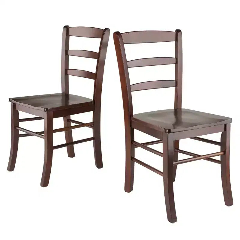 Ensemble de salle à manger 5 pièces avec table à rallonges en bois/noyer antique - Winsome : chaises à barreaux, design peu encombrant