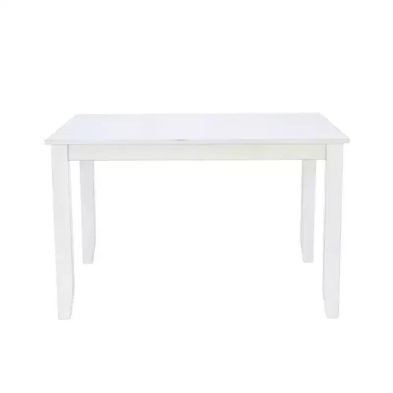 Ensemble de salle à manger 5 pièces en bois massif Harleau Blanc - Powell : Table rectangulaire, 4 chaises, style nautique
