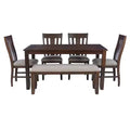 Powell 6pc Rectangle Lewis Dining Set Brown