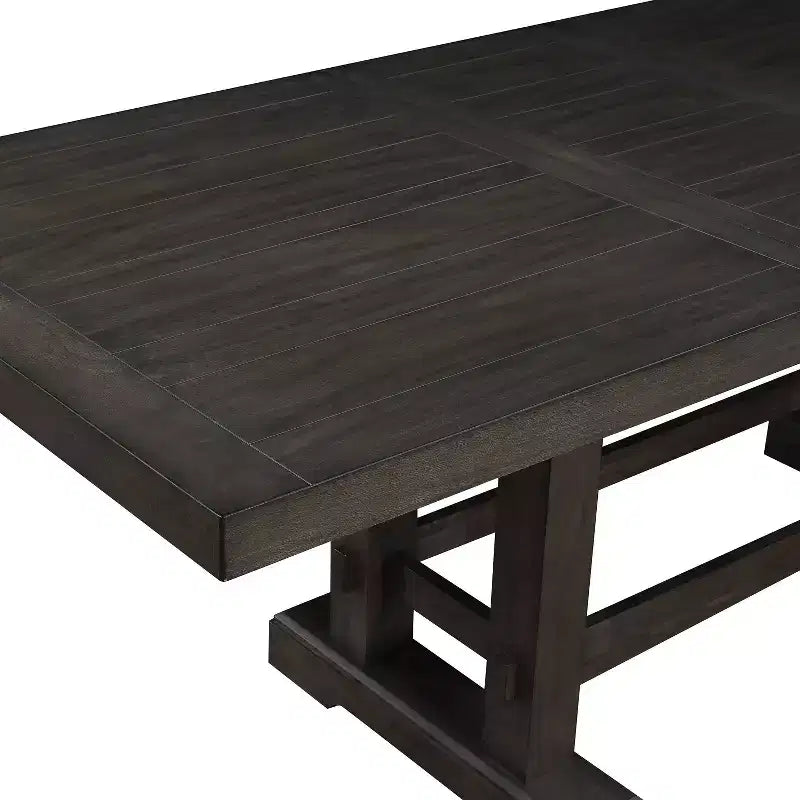 Ensemble de salle à manger 9 pièces Napa à hauteur de comptoir Cèdre foncé - Steve Silver Co. : Style campagnard, piédestal double, chaises rembourrées
