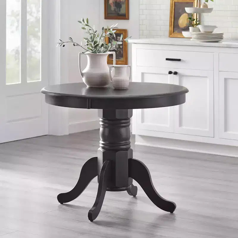 Ensemble de salle à manger rond 5 pièces Buylateral Thorton Farmhouse 40 pouces noir