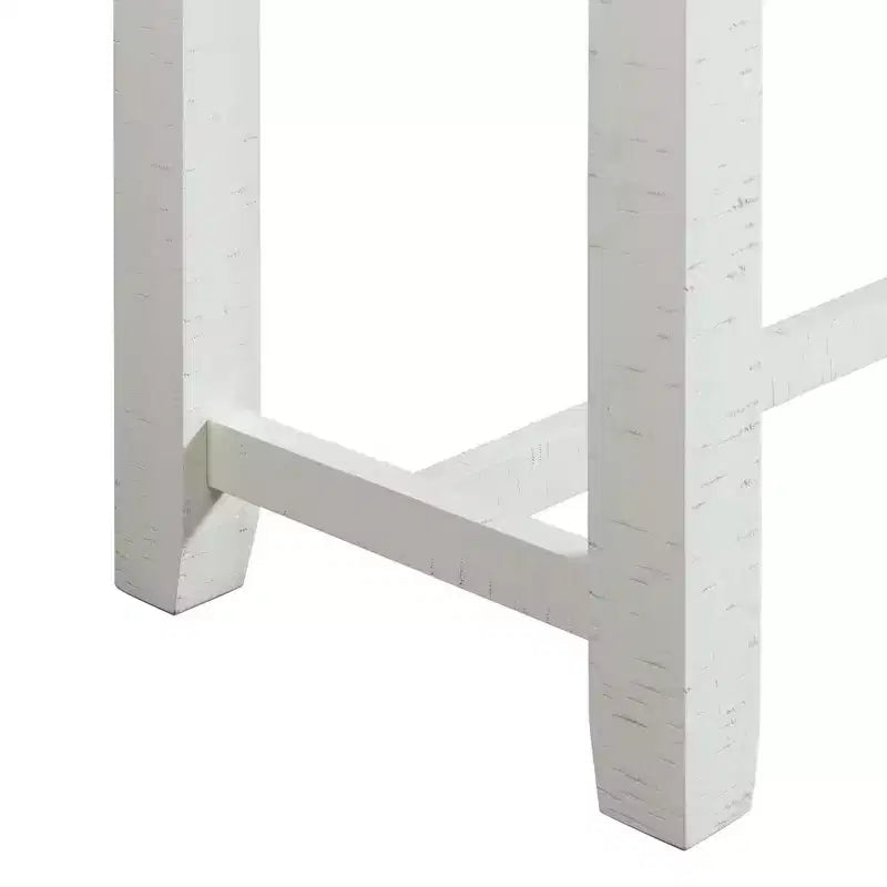 Ensemble table à manger multifonctionnelle Stanford blanche - Picket House Furnishings : 4 pièces, haute, cadre en MDF, revêtement en polyester