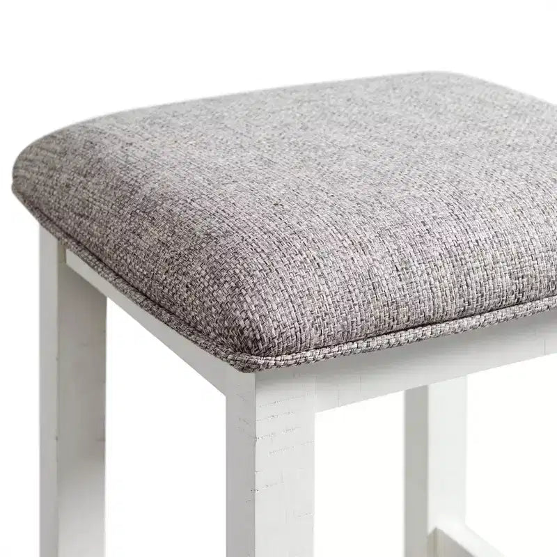 Ensemble table à manger multifonctionnelle Stanford blanche - Picket House Furnishings : 4 pièces, haute, cadre en MDF, revêtement en polyester