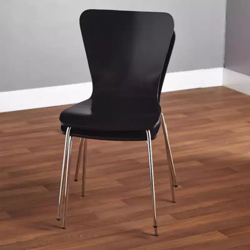 Buylateral Ensemble de salle à manger moderne 3 pièces Hillboro noir : Table ronde, cadre en métal, 2 chaises sans accoudoirs