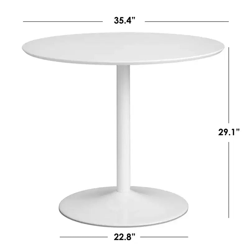 Buylateral Ensemble de salle à manger moderne 3 pièces Hillboro noir : Table ronde, cadre en métal, 2 chaises sans accoudoirs