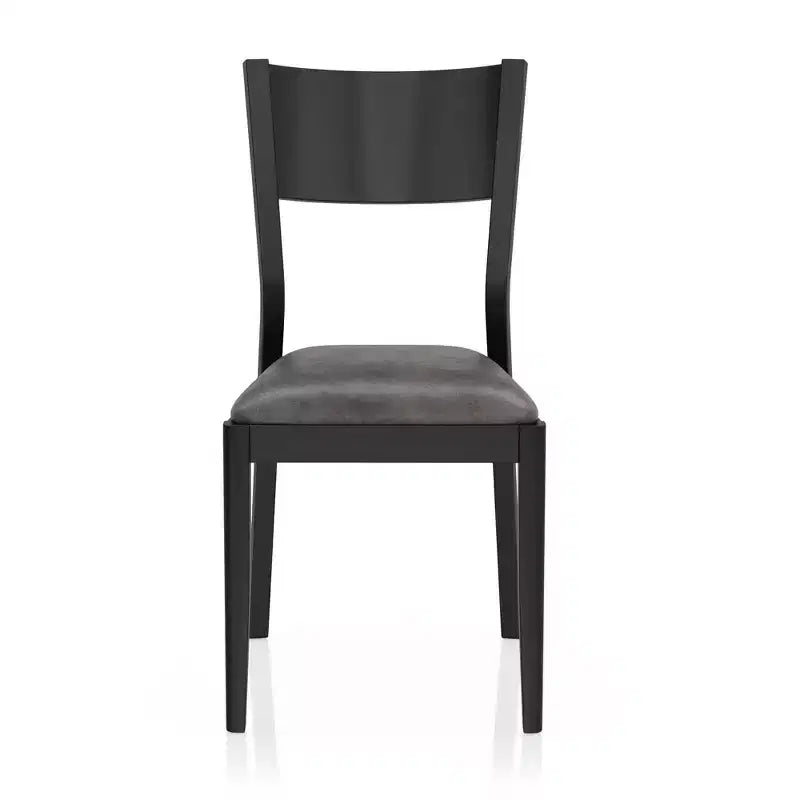 Ensemble table de salle à manger 7 pièces Bernst style moderne du milieu du siècle Chêne ancien/Noir/Gris - miBasics : Bois d'hévéa, Chaises rembourrées, Piétement tréteau
