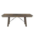 Dex 7pc Extendable Dining Table Set and 6 Upholster Side Chairs Walnut Brown/Cream - Picket House Furnishings: Smokey Finish, Flared Legs