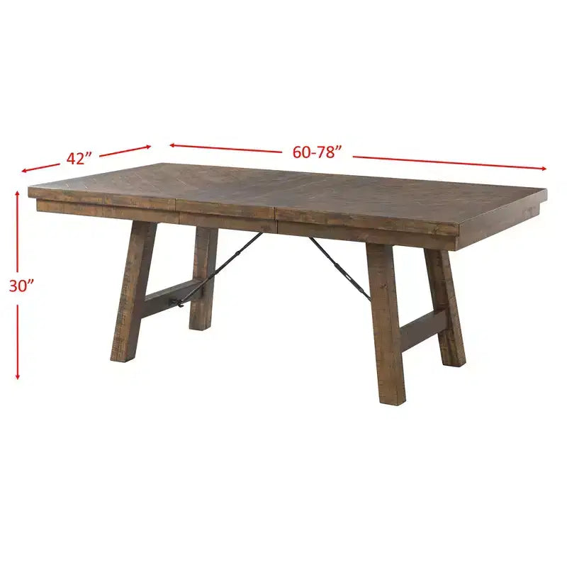 Ensemble de salle à manger extensible 7 pièces Dex et 6 chaises latérales rembourrées Noyer/Crème - Picket House Furnishings : Finition fumée, Pieds évasés
