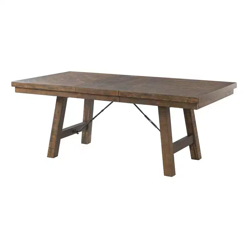 Ensemble de salle à manger extensible 7 pièces Dex et 6 chaises latérales rembourrées Noyer/Crème - Picket House Furnishings : Finition fumée, Pieds évasés