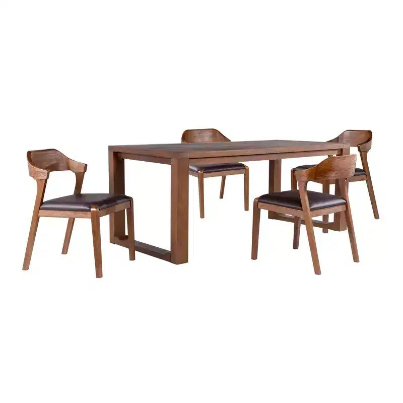 5pc Rasmus Extendable Dining Table Set with Side Chairs Chestnut - Boraam