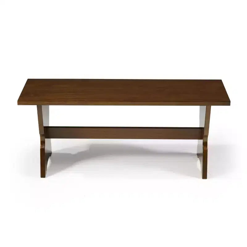 Ensemble de salle à manger d'angle 3 pièces Colby en L avec banc et tabouret, marron - Linon : cadre en bois, 5 places, piètement tréteaux