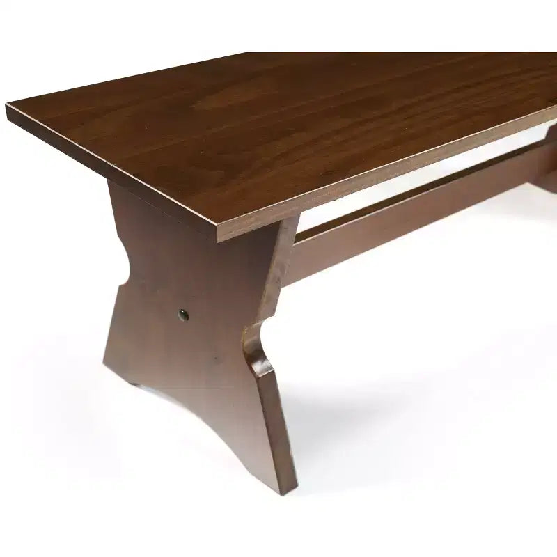 Ensemble de salle à manger d'angle 3 pièces Colby en L avec banc et tabouret, marron - Linon : cadre en bois, 5 places, piètement tréteaux