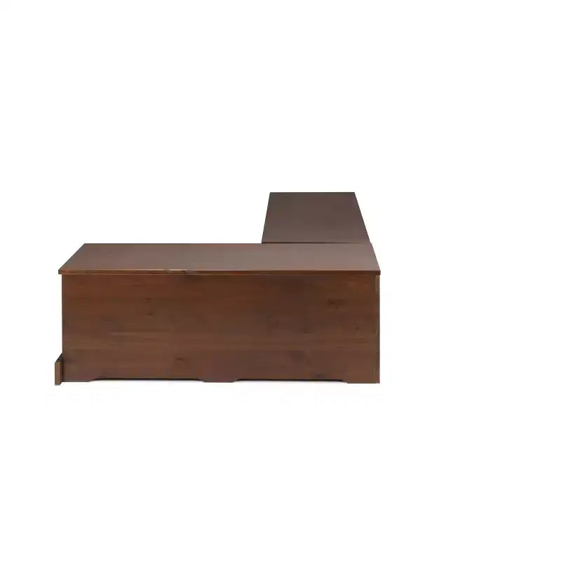 Ensemble de salle à manger d'angle 3 pièces Colby en L avec banc et tabouret, marron - Linon : cadre en bois, 5 places, piètement tréteaux