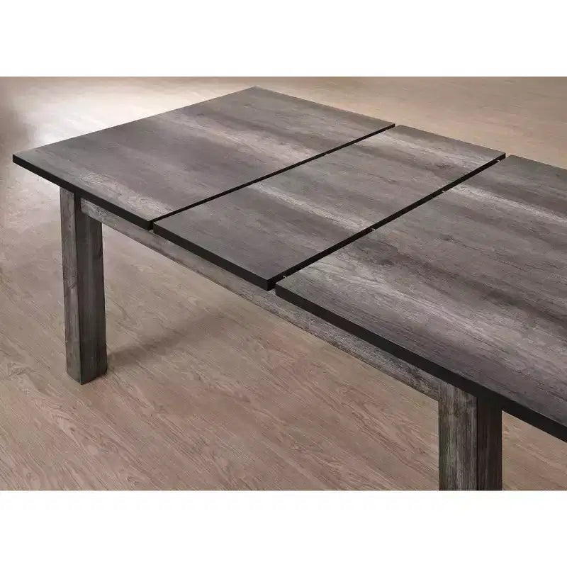 Table à manger extensible Grayson 5 pièces avec sièges rembourrés Chêne gris - Picket House Furnishings : Bois d'hévéa, 6 places, Forme carrée