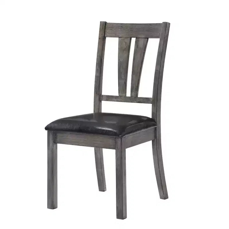 Table à manger extensible Grayson 5 pièces avec sièges rembourrés Chêne gris - Picket House Furnishings : Bois d'hévéa, 6 places, Forme carrée