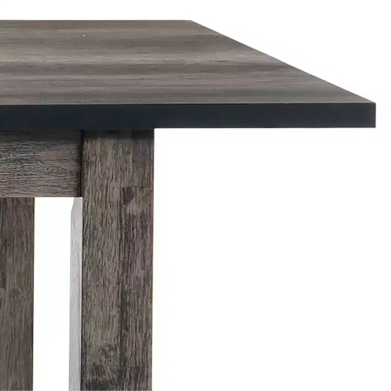 Table à manger extensible Grayson 5 pièces avec sièges rembourrés Chêne gris - Picket House Furnishings : Bois d'hévéa, 6 places, Forme carrée
