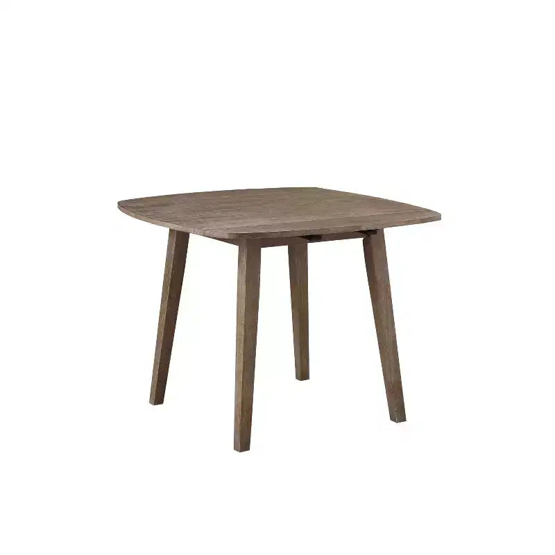 Ensemble de table à manger extensible 3 pièces Boulder avec finition en bois de grange brossé (brun) - Boraam : Plateau carré moderne à abattants, peut accueillir jusqu'à 4 personnes