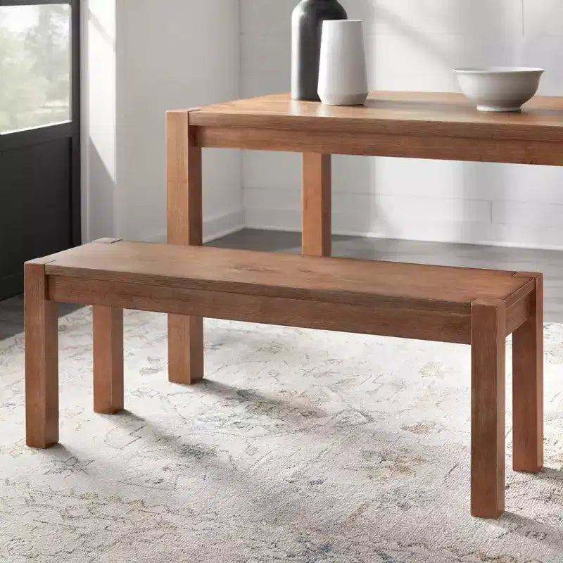 Ensemble de salle à manger Buylateral 3 pièces Verdon de style ferme moderne avec banc, couleur bois flotté